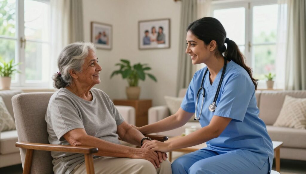 Nurse at home in Gurgaon providing professional patient care
