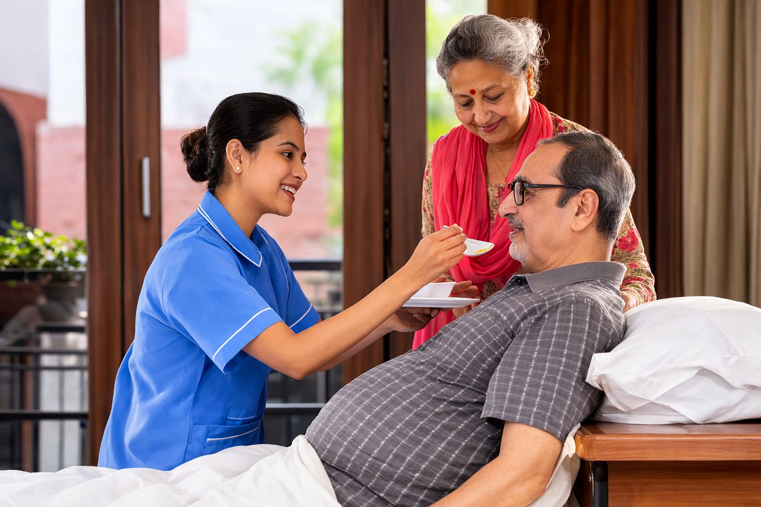 Patient attendant at home providing care and daily support in Gurgaon