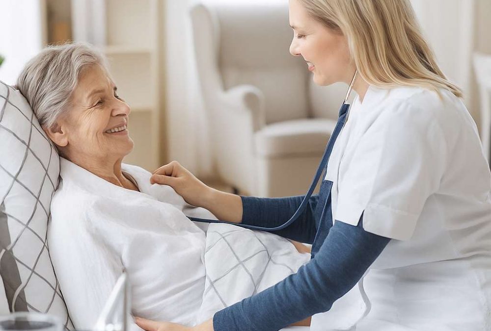 Home Care Services Gurgaon - nurse assisting elderly patient.